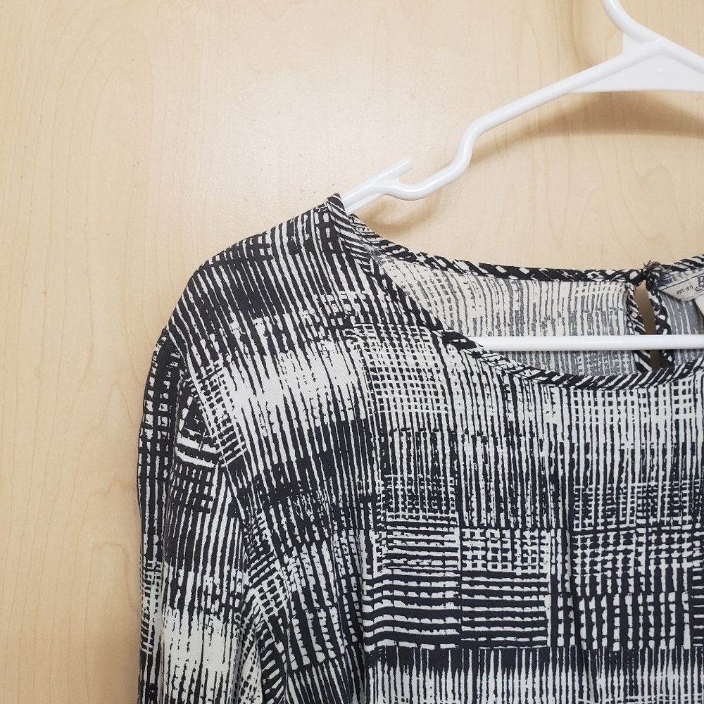 Bass Black and White Patterned Blouse